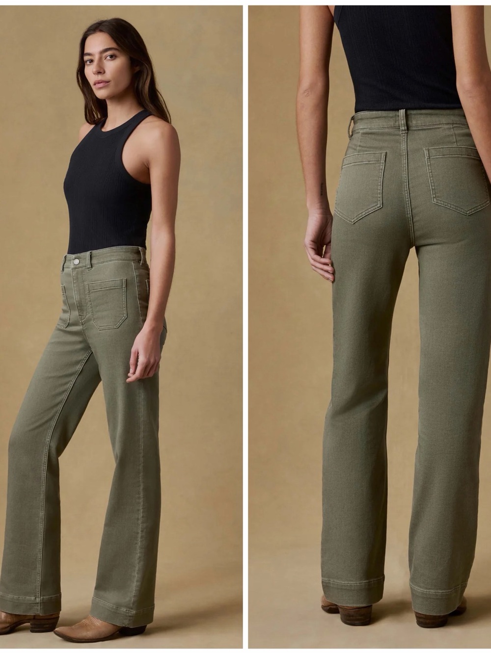 Faherty High-Rise Straight Leg Pants